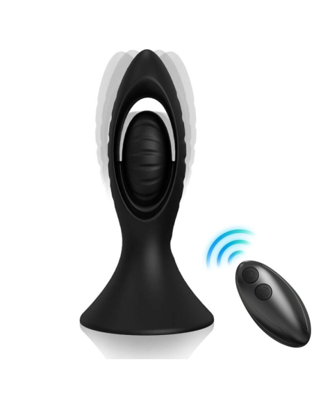 ARAMONY: Vibrador y Plug Anal de Silicona Negro - Doble Estimulación y Placer Intenso