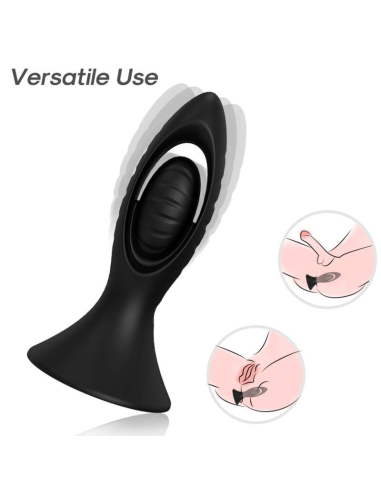 ARAMONY: Vibrador y Plug Anal de Silicona Negro - Doble Estimulación y Placer Intenso