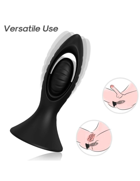ARAMONY: Vibrador y Plug Anal de Silicona Negro - Doble Estimulación y Placer Intenso
