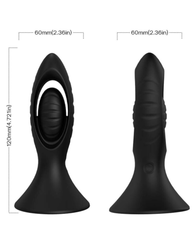 ARAMONY: Vibrador y Plug Anal de Silicona Negro - Doble Estimulación y Placer Intenso