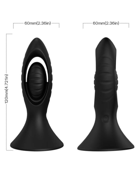 ARAMONY: Vibrador y Plug Anal de Silicona Negro - Doble Estimulación y Placer Intenso