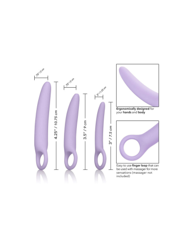 CALExotics - Dr. Laura Berman Alena Set: 3 Dilatadores Vaginales de Silicona para Tratamientos y Ejercicios Pelvicos