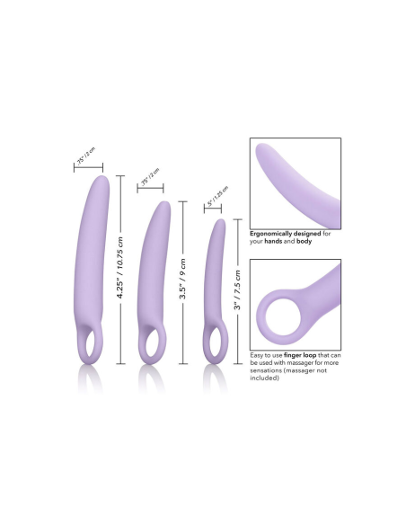 CALExotics - Dr. Laura Berman Alena Set: 3 Dilatadores Vaginales de Silicona para Tratamientos y Ejercicios Pelvicos