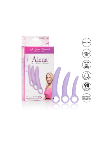 CALExotics - Dr. Laura Berman Alena Set: 3 Dilatadores Vaginales de Silicona para Tratamientos y Ejercicios Pelvicos