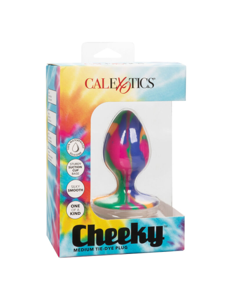 CALEXOTICS Cheeky Medium Tie-Dye Plug Anal - Placer salvaje y diseño único en silicona segura
