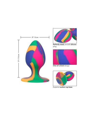 CALEXOTICS Cheeky Medium Tie-Dye Plug Anal - Placer salvaje y diseño único en silicona segura
