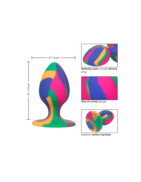 CALEXOTICS Cheeky Medium Tie-Dye Plug Anal - Placer salvaje y diseño único en silicona segura