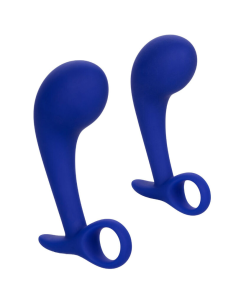 Set de Entrenamiento Anal CalExotics Admiral - 2 Plugs de Silicona Ergonómicos Azul