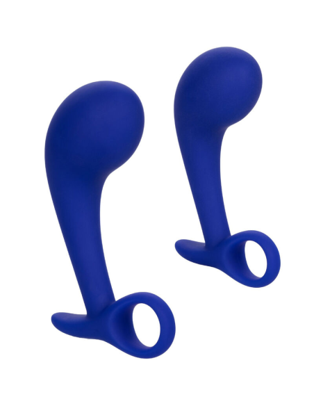 Set de Entrenamiento Anal CalExotics Admiral - 2 Plugs de Silicona Ergonómicos Azul