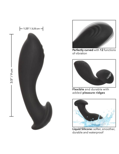 CALEXOTICS - LIQUID SILICONE FLEX PROBE: Sonda Anal Ergonómica con 12 Vibraciones para Placer Intenso y Comodidad Premium