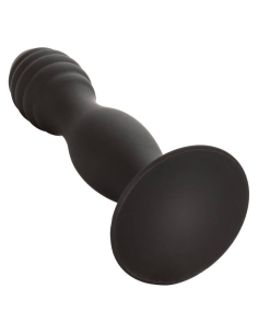 CALEXOTICS - RIBBED ANAL STUD: Placer Anal con Silicona Suave y Base de Succión para Diversión Sin Manos
