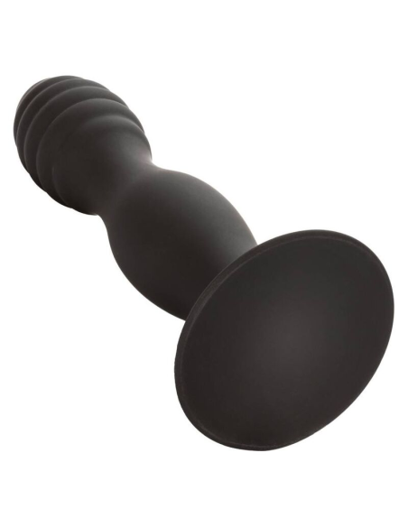 CALEXOTICS - RIBBED ANAL STUD: Placer Anal con Silicona Suave y Base de Succión para Diversión Sin Manos