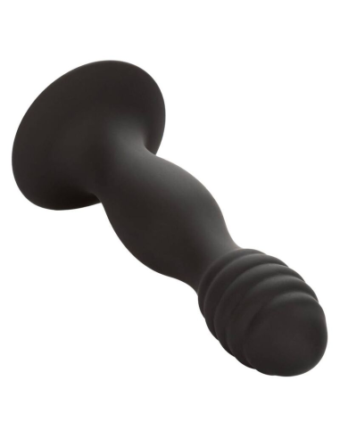 CALEXOTICS - RIBBED ANAL STUD: Placer Anal con Silicona Suave y Base de Succión para Diversión Sin Manos