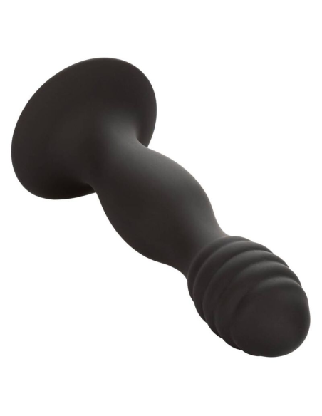 CALEXOTICS - RIBBED ANAL STUD: Placer Anal con Silicona Suave y Base de Succión para Diversión Sin Manos