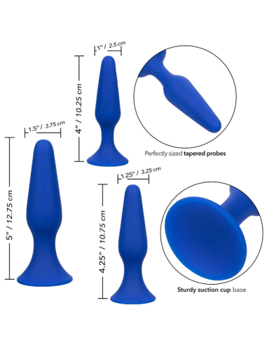 CALEXOTICS - ADMIRAL KIT 3 PLUG ANAL AZUL | SexPlace.MX