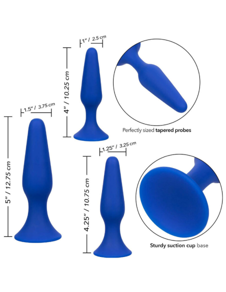 CALEXOTICS - ADMIRAL KIT 3 PLUG ANAL AZUL | SexPlace.MX