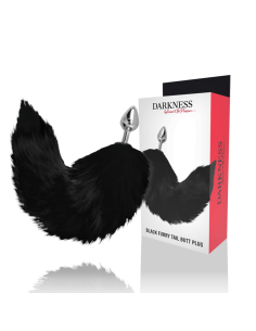 Darkness - Plug Anal Silver 8 cm con Cola Negro | Estimulación y Satisfacción para Todos
