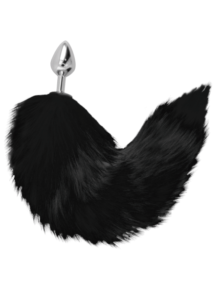 Darkness - Plug Anal Silver 8 cm con Cola Negro | Estimulación y Satisfacción para Todos