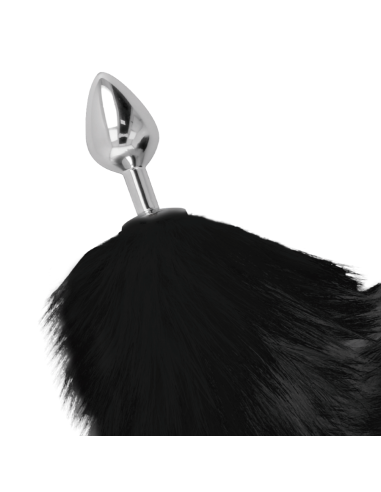 Darkness - Plug Anal Silver 8 cm con Cola Negro | Estimulación y Satisfacción para Todos