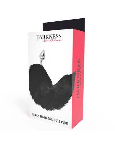 Darkness - Plug Anal Silver 8 cm con Cola Negro | Estimulación y Satisfacción para Todos