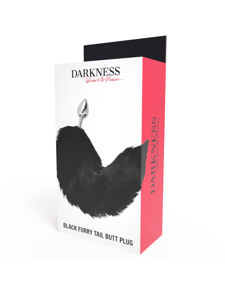Darkness - Plug Anal Silver 8 cm con Cola Negro | Estimulación y Satisfacción para Todos