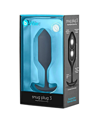 B-VIBE Snug Plug 3 - Plug Anal Ultra Confortable y Discreto para Mejora del Placer