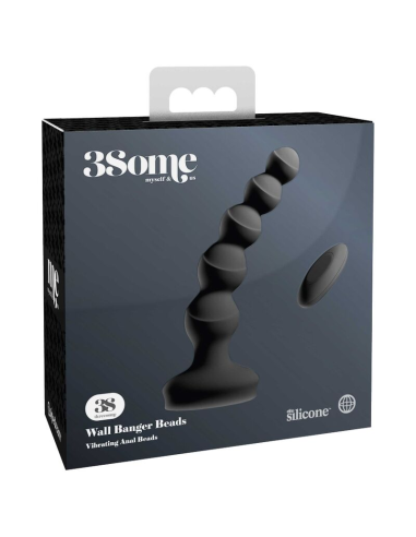 3SOME - Wall Banger Beads Negro: Vibrador Multifunción con Control Remoto y Succión | ¡Explora Nuevas Sensaciones!