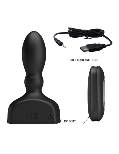 MR PLAY - Plug Anal Hinchable Negro Control Remoto con Vibración y Presión Extra - Placer Inigualable