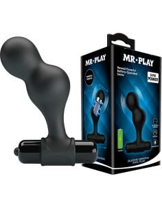 MR PLAY - Plug Anal Vibrador de Silicona Negro | 10 Funciones de Vibración y Alta Calidad