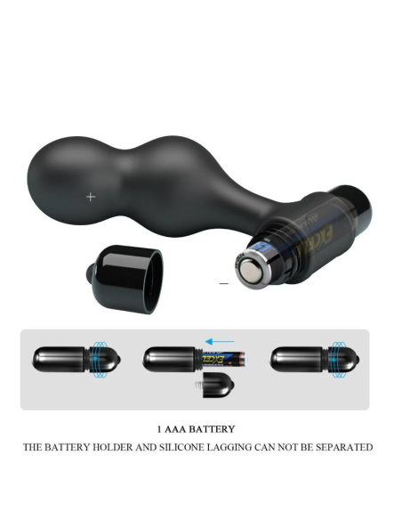 MR PLAY - Plug Anal Vibrador de Silicona Negro | 10 Funciones de Vibración y Alta Calidad