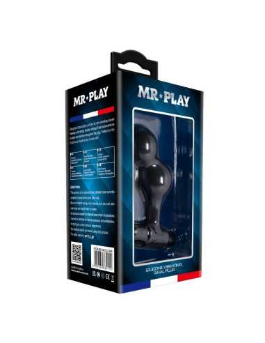 MR PLAY - Plug Anal Vibrador de Silicona Negro | 10 Funciones de Vibración y Alta Calidad