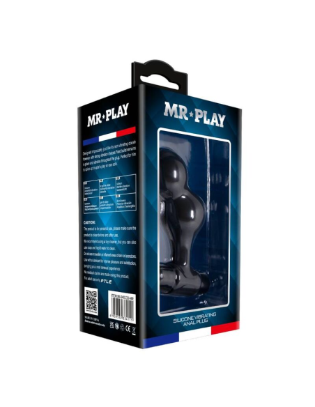 MR PLAY - Plug Anal Vibrador de Silicona Negro | 10 Funciones de Vibración y Alta Calidad