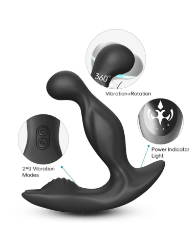 ARMONY Bat King - Vibrador Anal Prostático Rotador Control Remoto Negro | 9 Modos de Vibración y Sumergible