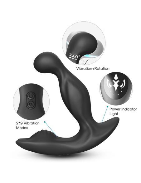 ARMONY Bat King - Vibrador Anal Prostático Rotador Control Remoto Negro | 9 Modos de Vibración y Sumergible