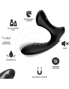 ARMONY Storm - Vibrador Anal Prostático Control Remoto Negro | 9 Modos de Vibración y Diseño Ergonómico