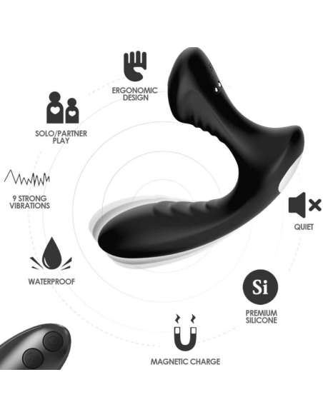 ARMONY Storm - Vibrador Anal Prostático Control Remoto Negro | 9 Modos de Vibración y Diseño Ergonómico