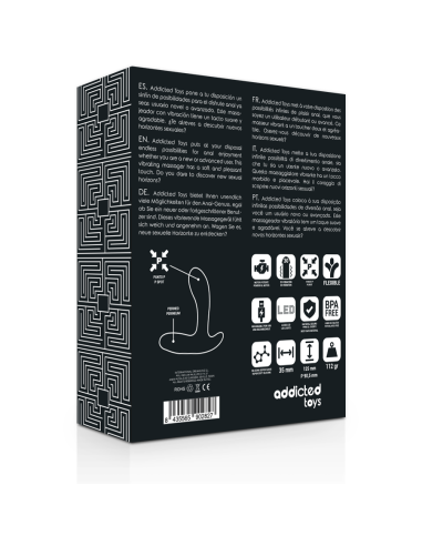 ADDICATED TOYS - Masajeador Anal Negro con Vibración | SexPlace.MX