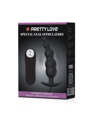 PRETTY LOVE - Plug Anal Silicona 12 Modos Vibración | SexPlace.MX
