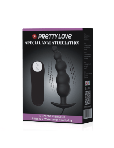 PRETTY LOVE - Plug Anal Silicona 12 Modos Vibración | SexPlace.MX