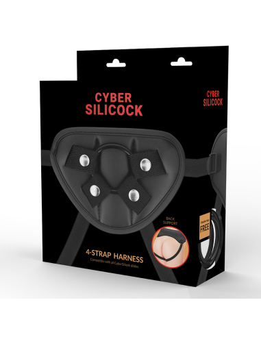 CYBER SILICOCK - Arnés con 3 Anillas de Silicona | Control y Confort para Juegos Sexuales