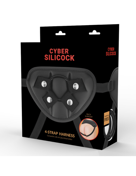 CYBER SILICOCK - Arnés con 3 Anillas de Silicona | Control y Confort para Juegos Sexuales