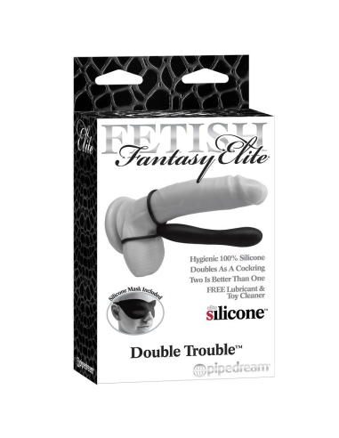 FETISH FANTASY ELITE: Doble Penetración Premium - Anillo de Silicona y Dildo Suave