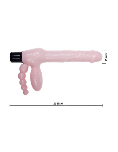 Baile - Arnés Sin Correa TPR Vibración y Estimulación Anal de 25.4 cm