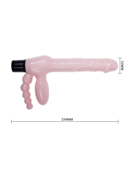 Baile - Arnés Sin Correa TPR Vibración y Estimulación Anal de 25.4 cm