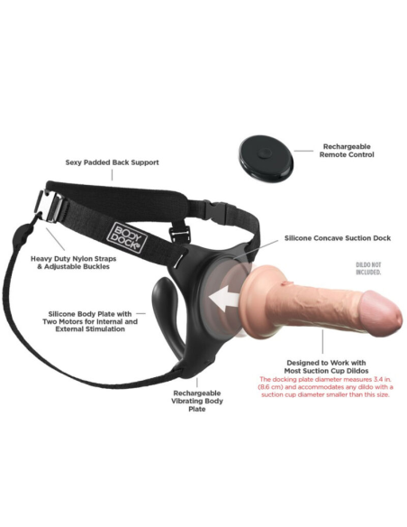 PIPEDREAMS Body Dock G-Spot Pro Harness: Vibration & Suction for Ultimate Pleasure