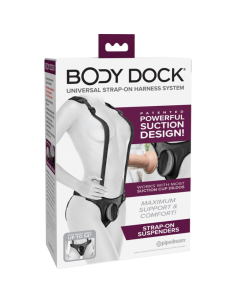 PIPEDREAMS Body Dock Strap-On Suspenders: ¡Sin Anillos y Sin Complicaciones!