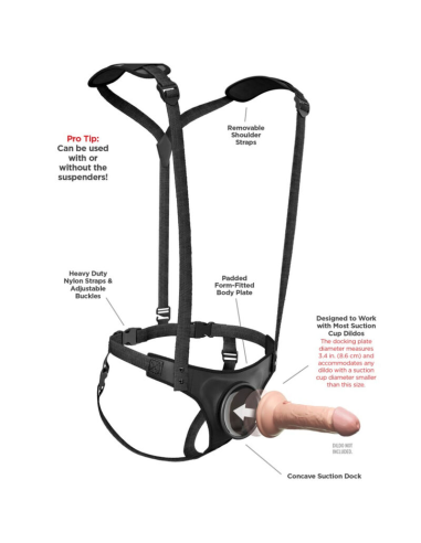 PIPEDREAMS Body Dock Strap-On Suspenders: ¡Sin Anillos y Sin Complicaciones!