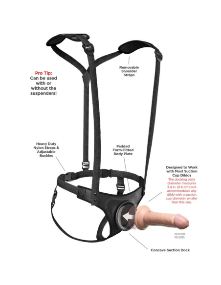 PIPEDREAMS Body Dock Strap-On Suspenders: ¡Sin Anillos y Sin Complicaciones!