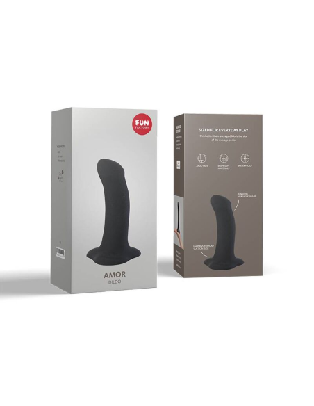 FUN FACTORY - AMOR NEGRO: Consolador Compacto para Placer Vaginal y Anal, Silicona de Grado Médico