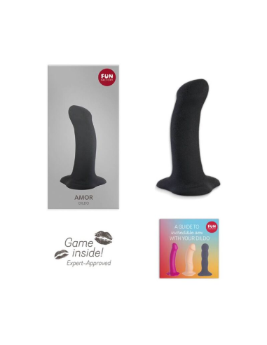 FUN FACTORY - AMOR NEGRO: Consolador Compacto para Placer Vaginal y Anal, Silicona de Grado Médico